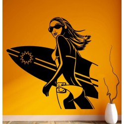 Sticker Summer Girl-Surf-Board
