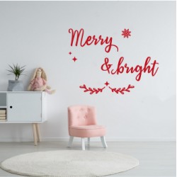 Sticker merry and bright -...